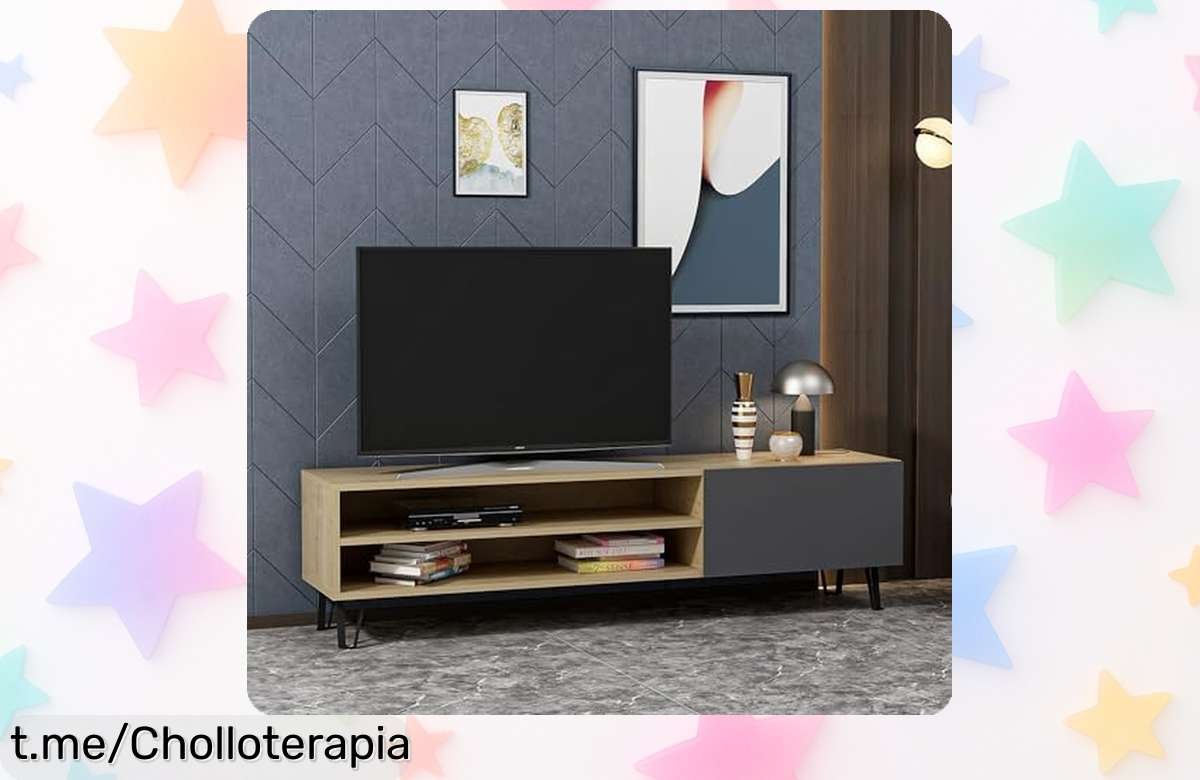 Mueble para TV de 160 cm Hanah Home, elegante y moderno con opción de montaje en pared a un precio increíble que hará brillar tu salón ¡No te lo pierdas!