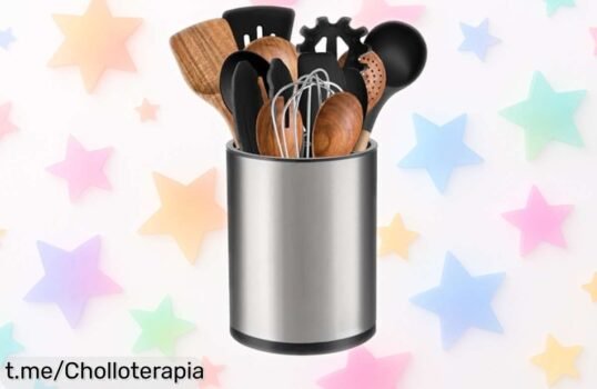 Organizador de utensilios de cocina Eolax, giratorio 360 con acero inoxidable y tres compartimentos: ¡aprovecha este precio de ganga antes de que se agote!