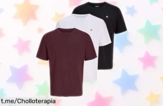 Pack de 2 camisetas básicas Jack & Jones a precio de ganga, perfectas para cambiar tu look diario con estilo y sin vaciar la cartera. ¡No te quedes sin las tuyas!