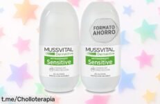Pack de 2 desodorantes rollon Mussvital para piel sensible a un precio súper bajo; olvida el olor por 24 horas y mantén tu frescura siempre cerquita. ¡No lo dejes escapar!