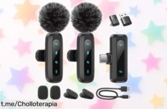 Pack de 2 micrófonos lavalier inalámbricos WARM BOX a precio rebajado; graba tus vídeos con sonido impecable y sorprende a todos, ¡aprovecha este chollazo ya!
