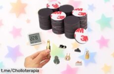 Pack de 26 imanes adhesivos de 20 mm, perfectos para tus fotos y manualidades a un precio rebajado que no podrás dejar pasar ¡Dale vida a tu hogar ahora mismo!