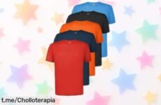 Pack de 5 camisetas técnicas Alpidex, transpirables y de secado rápido: ¡ofertón para brillar mientras haces deporte! No pierdas la oportunidad, siente la frescura en cada movimiento.