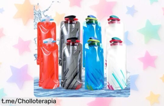Pack de botellas de agua plegables 700 ml: el chollazo perfecto para tus aventuras al aire libre, ¡reutilizables y sin fugas! Llévalas contigo y mantente hidratado en cada paso.