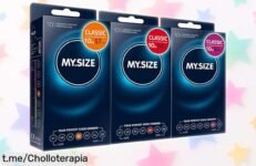 Pack de preservativos ultrafinos MY.SIZE con 30 unidades a precio loco, menos olores y alergias; ¡asegúrate momentos únicos y disfruta al máximo!