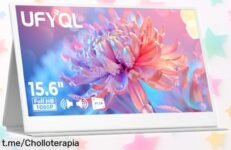 Pantalla portátil UFYQL de 15,6” Full HD: ¡rebajada y lista para conectarla a tu portátil o consola! Dale más vida a tus juegos y trabajos donde quieras. ¡No te lo pierdas!