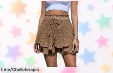 Pantalón corto tipo falda de CheChury con estampado floral: ¡aprovecha el chollazo que tu armario estaba esperando! lucirás increíble y encantadora en cada look.