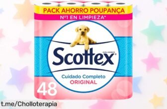Papel higiénico SCOTTEX Original en pack de 48 rollos a precio loco, olvídate de reponer ¡Hazte con este chollazo y disfruta la tranquilidad en casa ahora mismo!