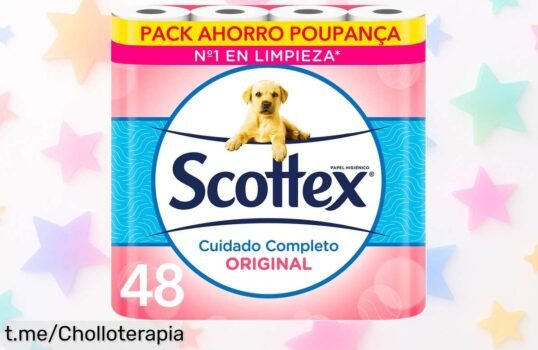 Papel higiénico SCOTTEX Original en pack de 48 rollos a precio loco, olvídate de reponer ¡Hazte con este chollazo y disfruta la tranquilidad en casa ahora mismo!