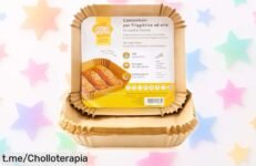 Papel para freidora de aire CrispHunter: ¡100 unidades antiadherentes que te harán cocinar sin ensuciar, a un precio de ganga irresistible! No lo pienses más y adquiere el tuyo ya.