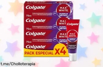 Pasta de dientes blanqueadora Colgate Max White Purple Reveal en pack de 4, ¡chuparse los dedos para sonreír con confianza y volver a brillar!