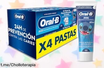 Pasta de dientes infantil OralB Pro Junior Disney Stitch: pack de 4 tubos a un precio loco, cuida las sonrisas y evita caries. ¡Haz que cepillarse sea divertido y aprovecha esta oferta ahora!