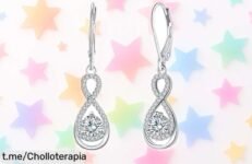 Pendientes colgantes Micory de plata 925 con diseño infinito y circonitas. ¡Un regalo precioso para mamá, esposa o novia a un precio de ganga que no podrás dejar pasar!