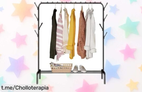 Perchero burro metálico EdiHome: transforma el desorden en estilo, aguanta 20 kg y se monta fácil. ¡Aprovecha este super chollo para un vestidor impecable ya!