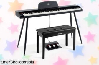 Piano digital MUSTAR de 88 teclas con todo incluido y precio de escándalo que hará vibrar tu pasión por la música ¡No te quedes sin el tuyo!