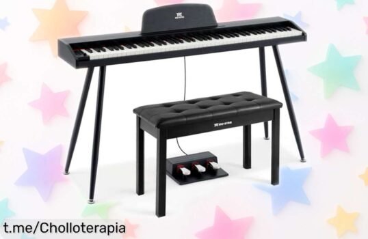 Piano digital MUSTAR de 88 teclas con todo incluido y precio de escándalo que hará vibrar tu pasión por la música ¡No te quedes sin el tuyo!