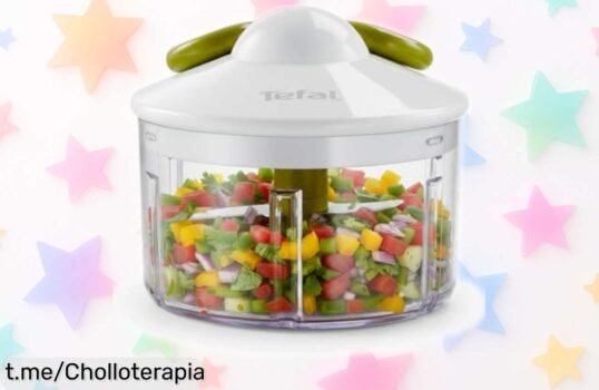 Picadora manual Tefal 5 Segundos: corta cebolla, verduras y frutos secos en un instante; ¡no te pierdas este precio de ganga que transformará tu cocina!