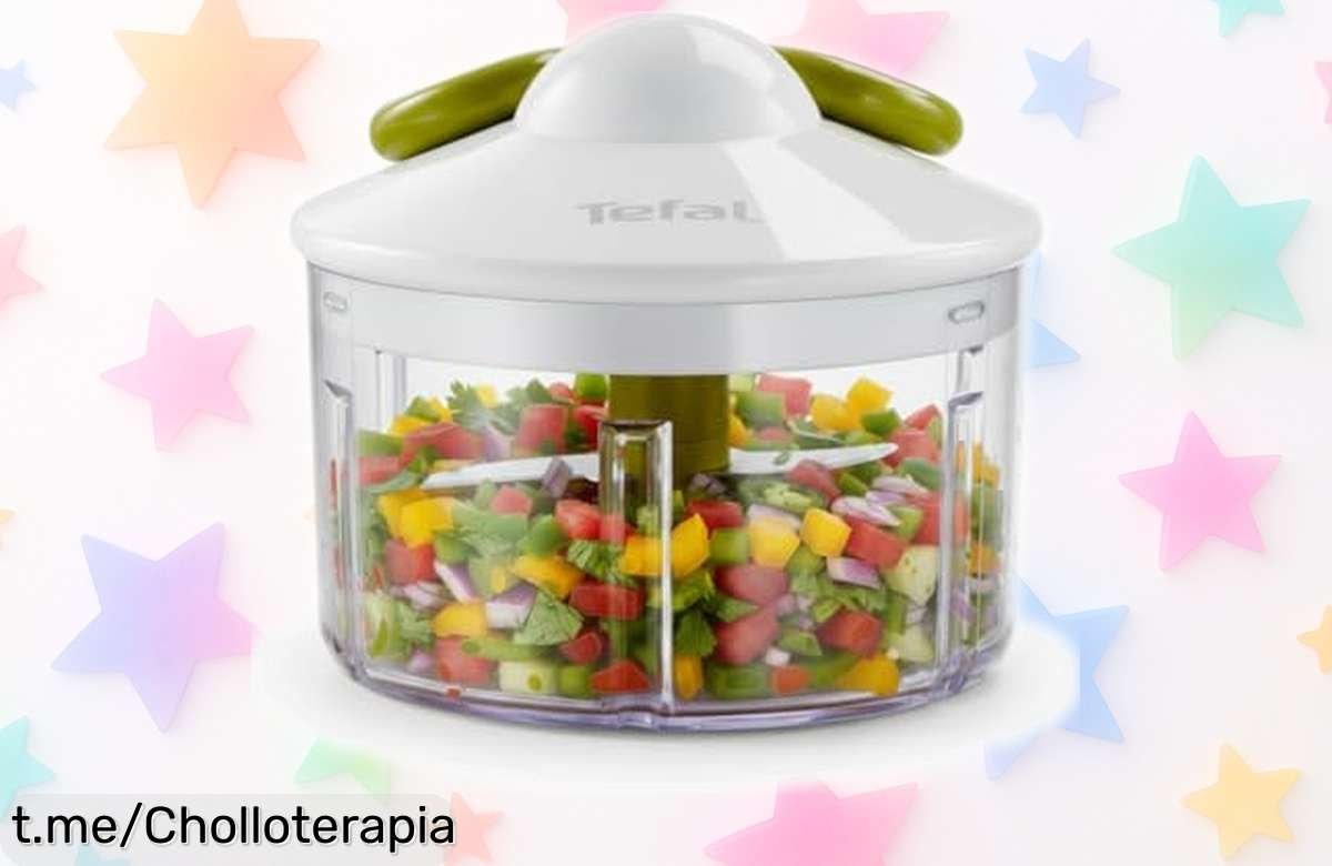 Picadora manual Tefal 5 Segundos: corta cebolla, verduras y frutos secos en un instante; ¡no te pierdas este precio de ganga que transformará tu cocina!