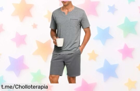 Pijama corto de hombre L en 2 piezas, ligero y fresco: ¡rebajadores precios locos para renovar tu ropa de noche! Aprovecha este super chollo y descansa con estilo.