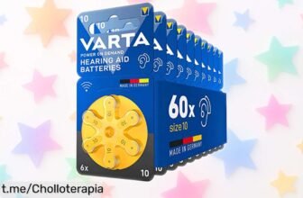 Pilas para audífonos VARTA Power on Demand, 60 unidades a un precio loco: ¡más de 25 horas de autonomía y hasta 4 años listas! No pierdas este chollo impresionante que te dará tranquilidad.