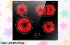 Placa vitrocerámica Karinear con 4 fuegos y zonas ampliables: una revolución en tu cocina a un precio locazo que no querrás dejar pasar ¡Cocina como un chef ahora!