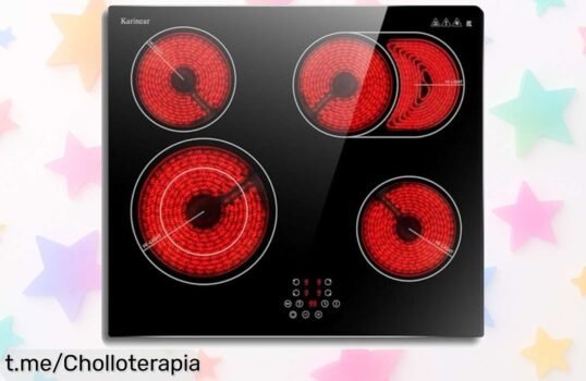 Placa vitrocerámica Karinear con 4 fuegos y zonas ampliables: una revolución en tu cocina a un precio locazo que no querrás dejar pasar ¡Cocina como un chef ahora!