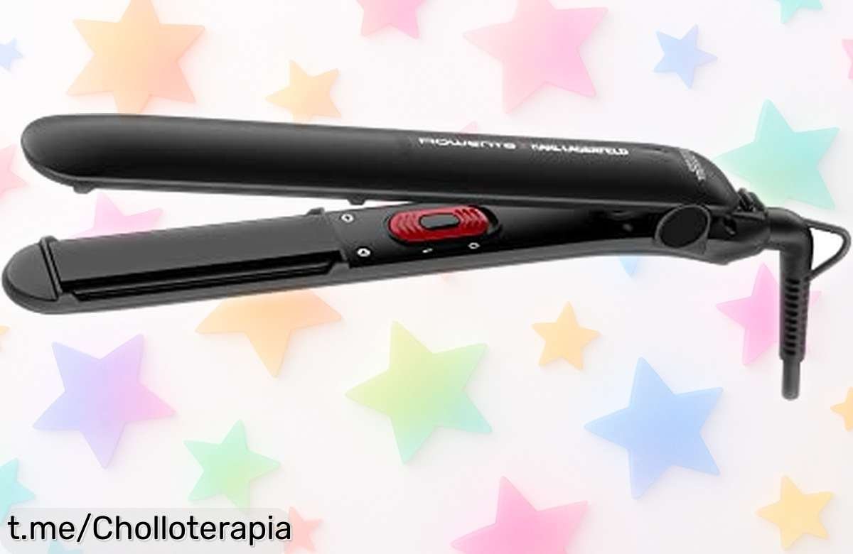 Plancha de pelo Rowenta Easyliss SF161L x Karl Lagerfeld: peinados rápidos y brillantes, ¡aprovéchala a precio loco antes de que se agote!