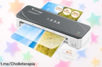 Plastificadora A4 Bonsaii, ¡chollazo que no puedes dejar escapar! Protege fotos y documentos en 3 minutos sin atascos. Tu aliado para casa, el cole o la oficina.