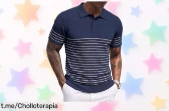 Polo a rayas de COOFANDY, estilo retro que combina con todo y se lava fácil: ¡renueva tu armario hoy con un ofertón que no querrás dejar escapar!
