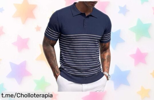 Polo a rayas de COOFANDY, estilo retro que combina con todo y se lava fácil: ¡renueva tu armario hoy con un ofertón que no querrás dejar escapar!