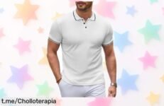Polo de hombre de algodón transpirable, combinación perfecta para tu armario a precio loco; ¡renueva tu look sin gastar una fortuna y siente la frescura!