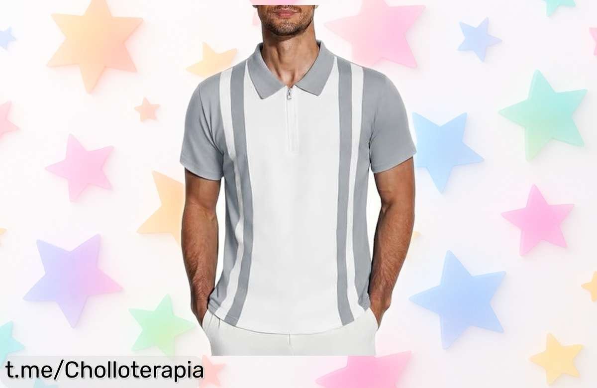 Polo de hombre iClosam con cuello de cremallera y estilo moderno; ¡rebajado a un precio loco que hará brillar tu look! ¡No te lo pierdas, sé el primero en lucirlo!