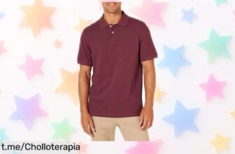 Polo de piqué de algodón Amazon Essentials: gran rebaja en estilo y frescura que resalta tu personalidad, emojis a tope para el golf o la oficina. ¡No te lo pierdas!