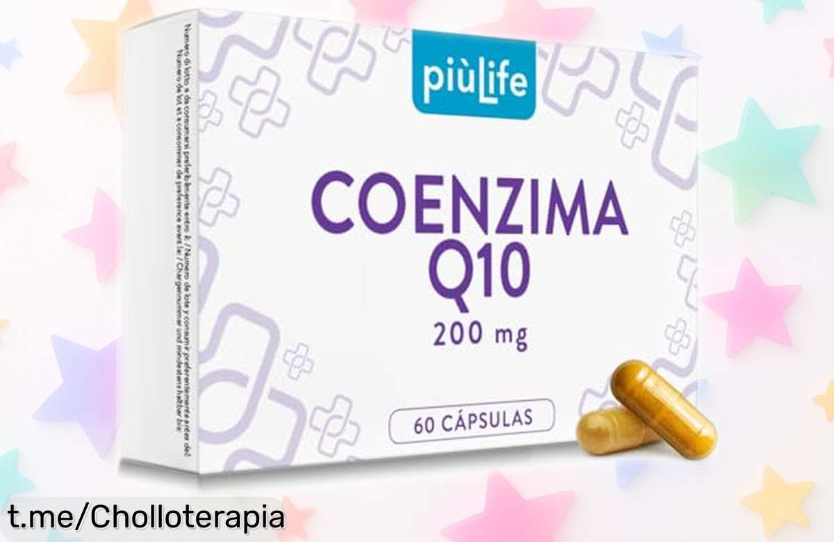 Potente coenzima Q10 de 200 mg, PiùLife: máxima energía y bienestar en cápsulas veganas. ¡No dejes pasar este chollazo que transformará tu día a día!