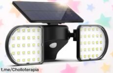Potente foco solar OUSFOT con 56 LED y giro de 360 grados: ilumina tu espacio automáticamente a un precio loco que no puedes dejar pasar. ¡Hazlo brillar en tu hogar ya!