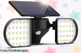 Potente foco solar OUSFOT con 56 LED y giro de 360 grados: ilumina tu espacio automáticamente a un precio loco que no puedes dejar pasar. ¡Hazlo brillar en tu hogar ya!