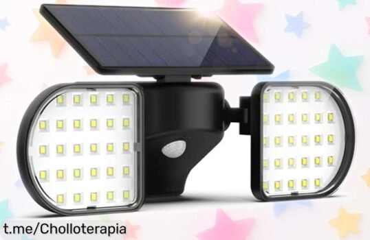 Potente foco solar OUSFOT con 56 LED y giro de 360 grados: ilumina tu espacio automáticamente a un precio loco que no puedes dejar pasar. ¡Hazlo brillar en tu hogar ya!