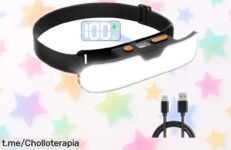 Potente linterna frontal recargable Mohard con luz ajustable y pantalla digital en un super chollo, ideal para tus aventuras al aire libre, ¡no te quedes sin ella!
