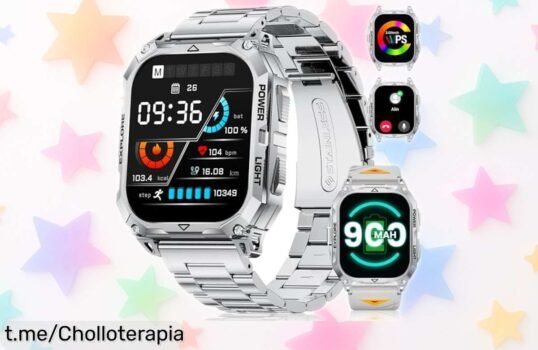 Potente smartwatch militar para hombre con linterna LED, hasta 7 días de batería y más de 110 deportes: ¡no dejes escapar este chollo con precio loco!