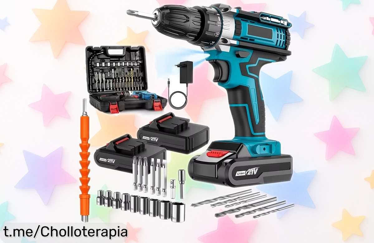 Potente taladro eléctrico inalámbrico Workpro 21V a precio de ganga: perfectas chapuzas, montaje fácil y ahorro en cada proyecto. ¡No dejes pasar este super chollo!