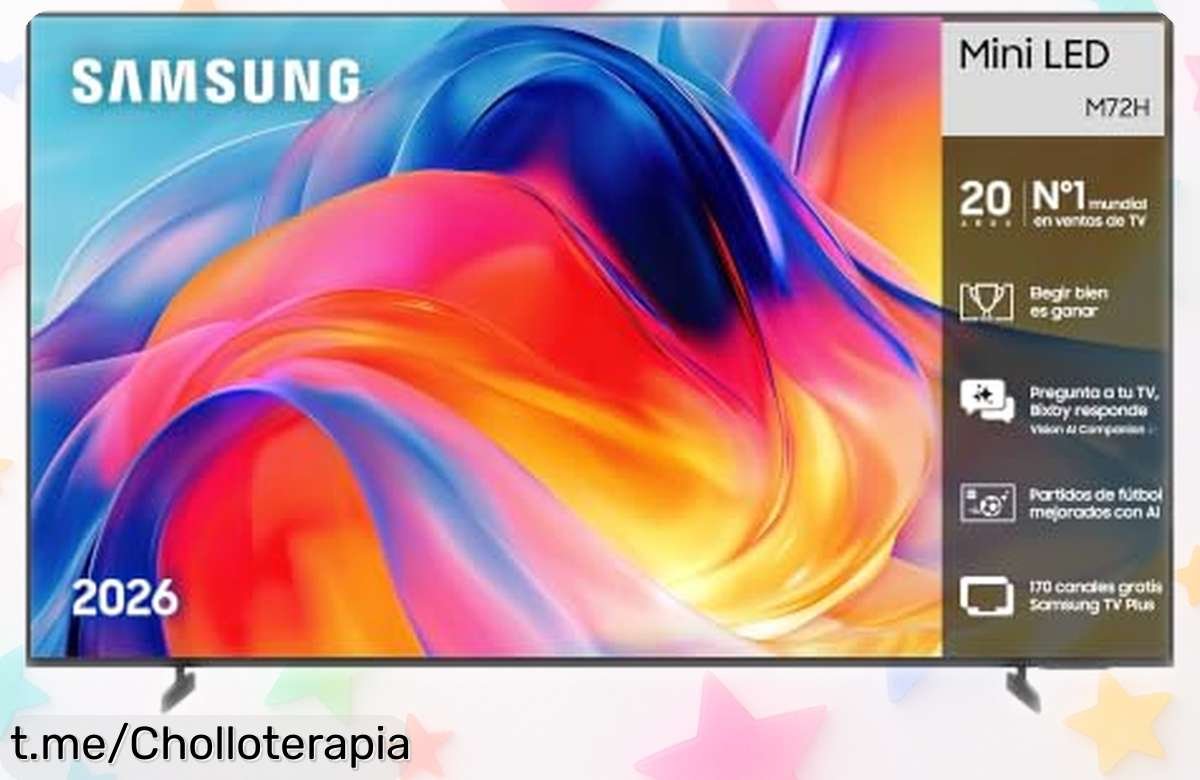 Potente televisor Samsung de 55 pulgadas M72H con Mini LED y Smart TV a precio rebajado: vive el cine, deporte y gaming como nunca antes, ¡no te lo pierdas!