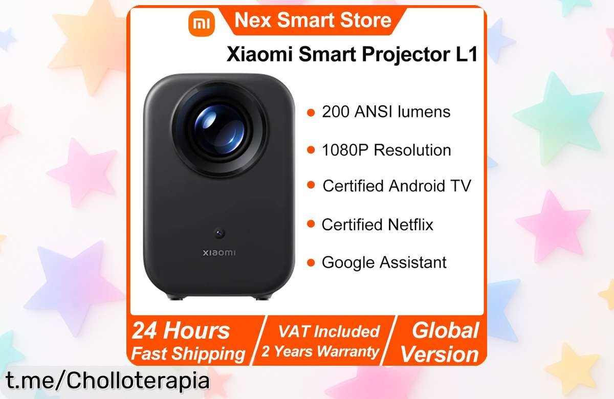 Proyector Full HD Xiaomi Smart Projector L1, haz tu propio cine en casa con sonido Dolby y ¡aplica el cupón para un descuento espectacular que no querrás dejar pasar!