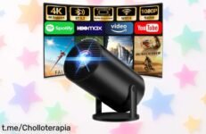 Proyector portátil 2026 Upgraded Full HD: disfruta tus pelis y series en una pantalla gigante de hasta 150” a precio loco. ¡No dejes pasar esta oportunidad única!