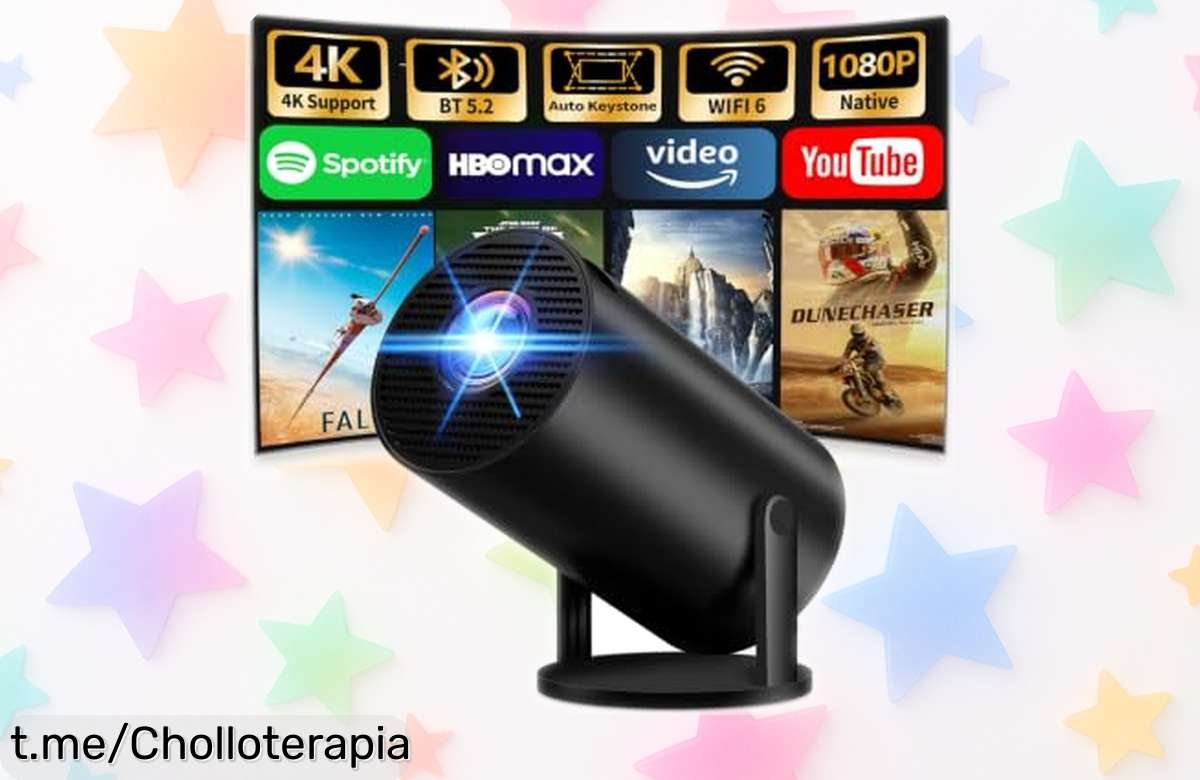 Proyector portátil 2026 Upgraded Full HD: disfruta tus pelis y series en una pantalla gigante de hasta 150” a precio loco. ¡No dejes pasar esta oportunidad única!