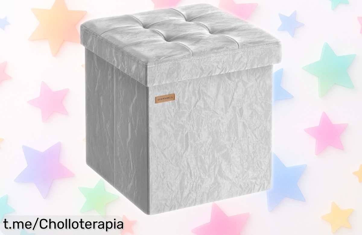 Puff baúl plegable SONGMICS: el chollo ideal para guardar tus cosas y relajarte, ¡aprovéchalo antes de que sea tarde!
