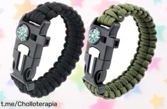 Pulsera de supervivencia ABDA, pack de 2: ¡el chollo que nunca habías visto! Con pedernal y brújula, equipa tu aventura hoy mismo y siente la seguridad a cada paso.