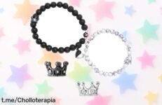 Pulseras a juego para pareja de TempBeau, personalizables y con detalle de perlas, ¡un regalo perfecto a un precio loco que no querrás dejar pasar!