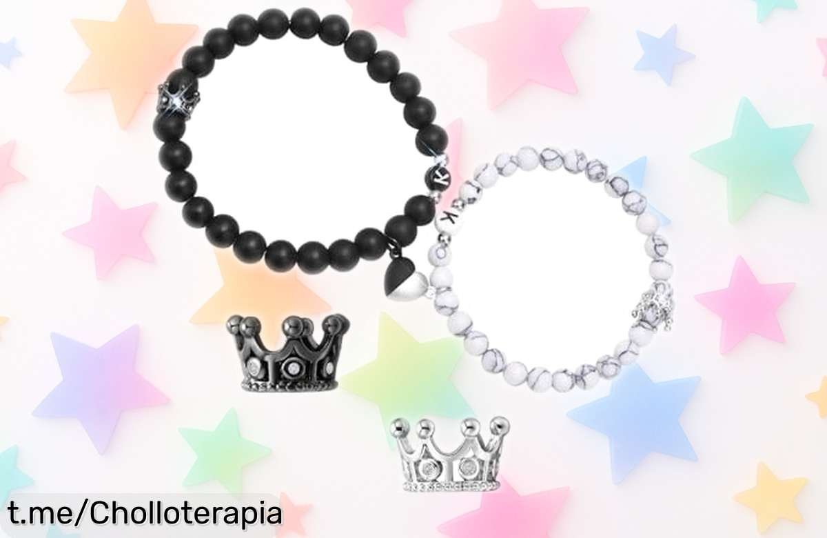 Pulseras a juego para pareja de TempBeau, personalizables y con detalle de perlas, ¡un regalo perfecto a un precio loco que no querrás dejar pasar!