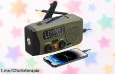 Radio portátil de emergencia RD3 con FM/AM y carga solar: ¡super chollo! Prepárate para cualquier situación y disfruta de su linterna LED. No te quedes sin el tuyo, esto vuela rápido.