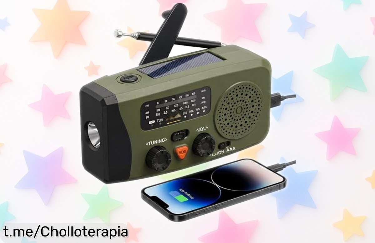 Radio portátil de emergencia RD3 con FM/AM y carga solar: ¡super chollo! Prepárate para cualquier situación y disfruta de su linterna LED. No te quedes sin el tuyo, esto vuela rápido.